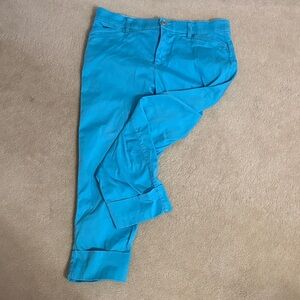 Vibrant Teal Cropped Pants